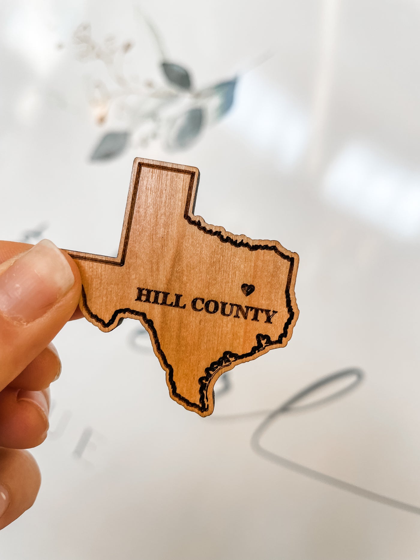 Hill County, Texas Wooden Magnet
