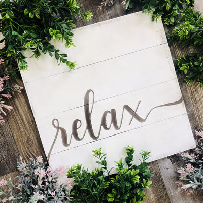Relax Shiplap Sign-Ruby & Pearl Boutique