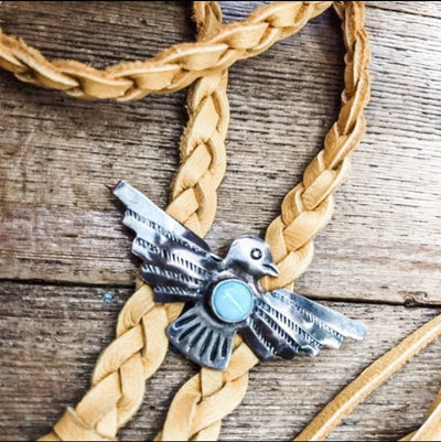 The Zuni Thunderbird Authentic Bolo-Ruby & Pearl Boutique