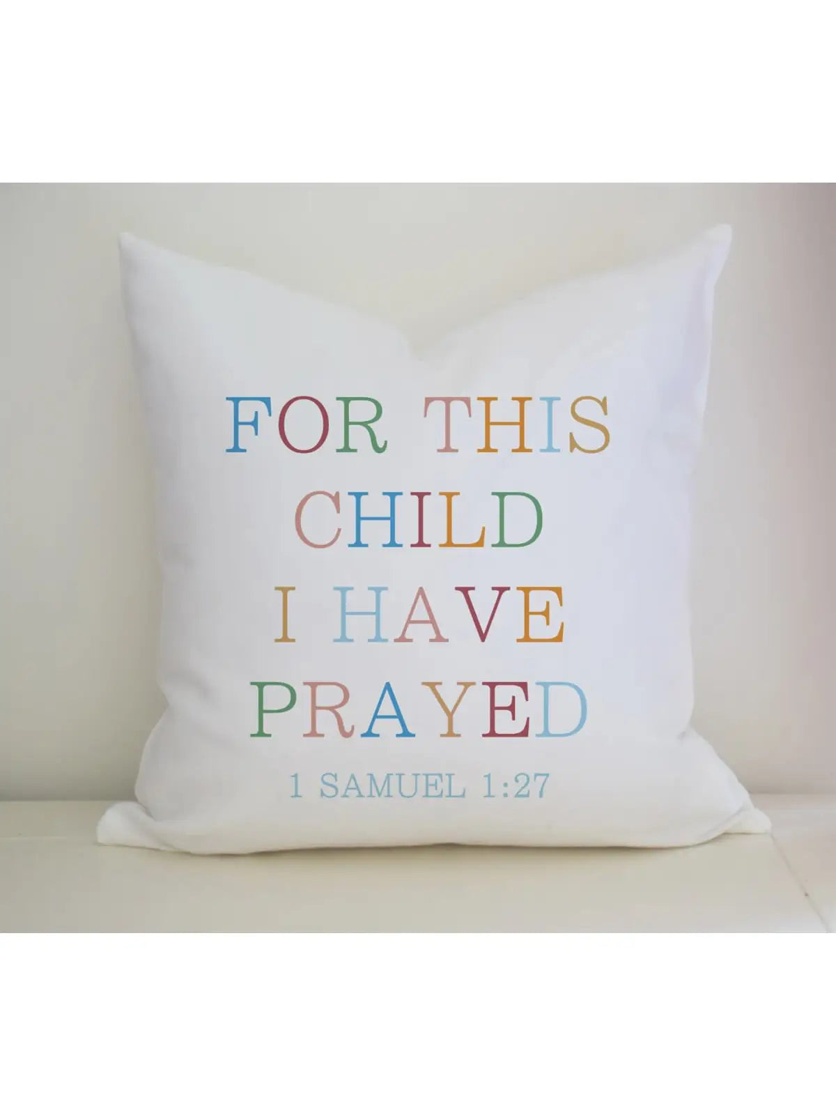 "For This Child I Have Prayed" Linen Throw Pillow