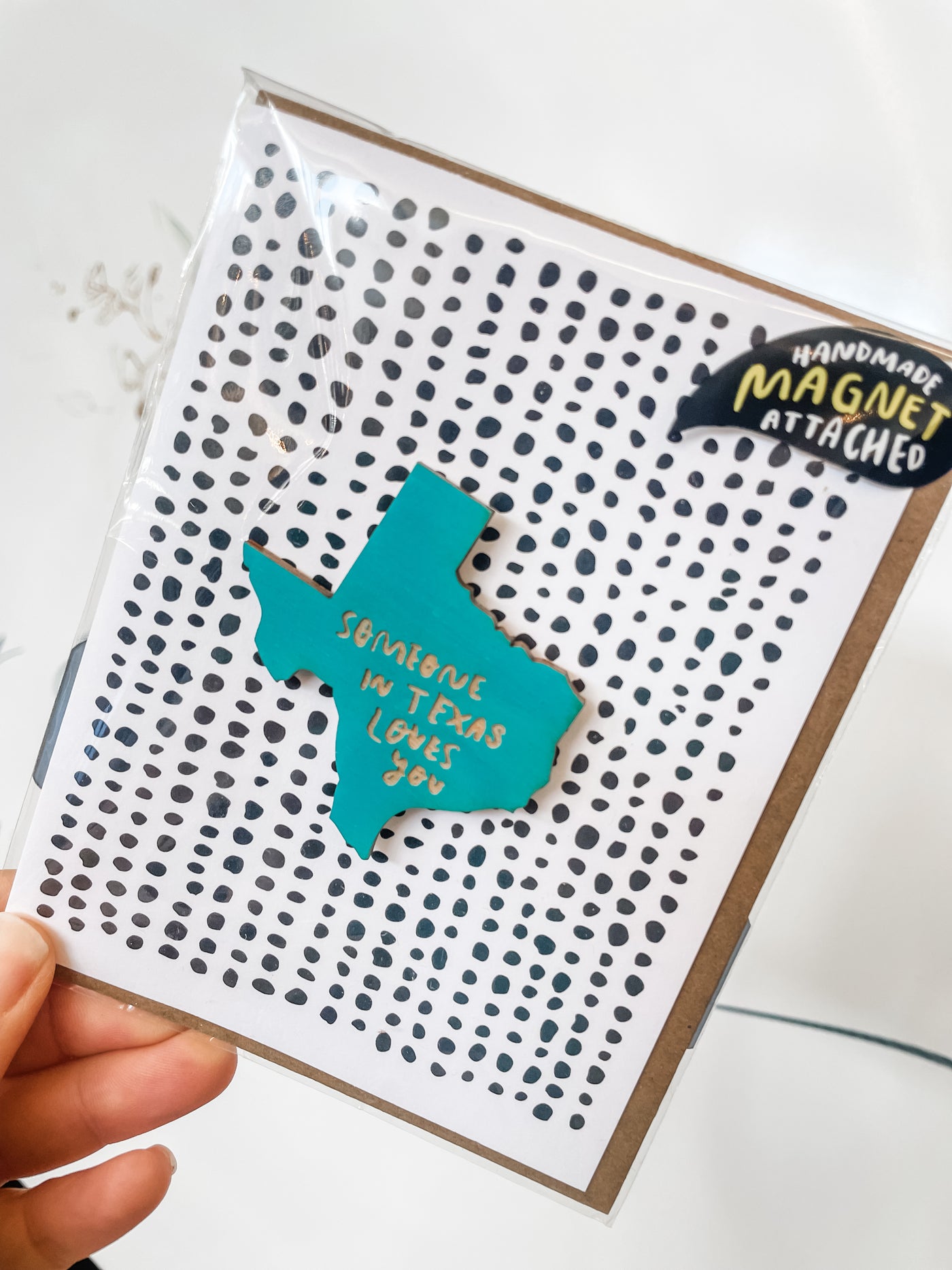 Someone in Texas Loves You Card + Magnet (Aqua)