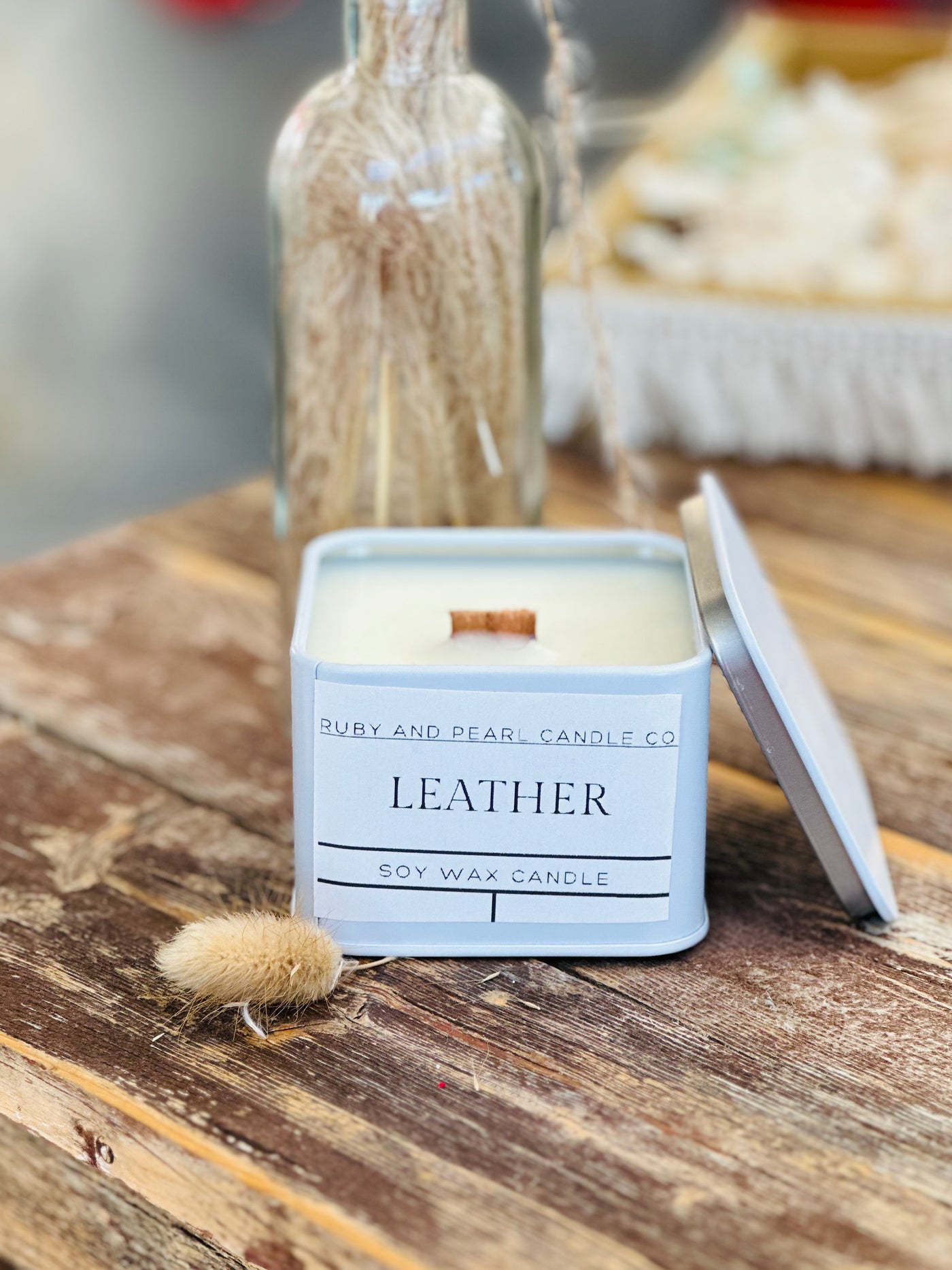 Leather Tin candles