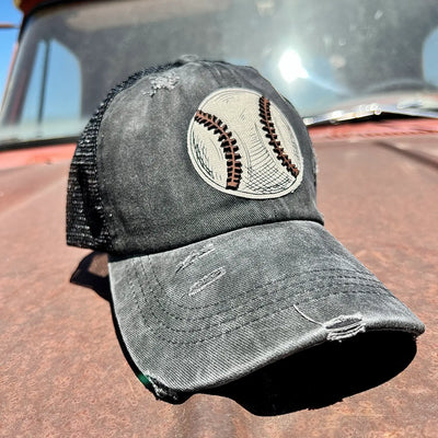 Leather Laced Baseball Cap