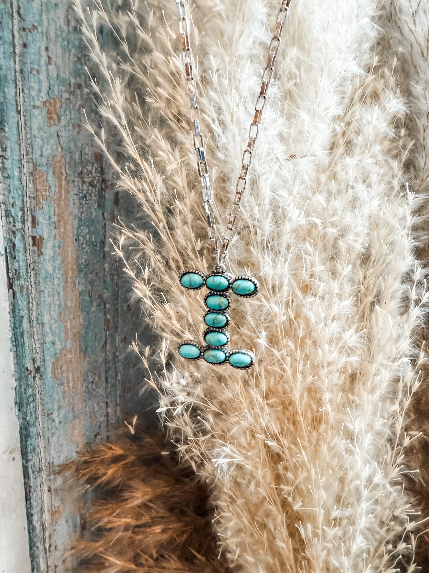 Turquoise Initial Necklace