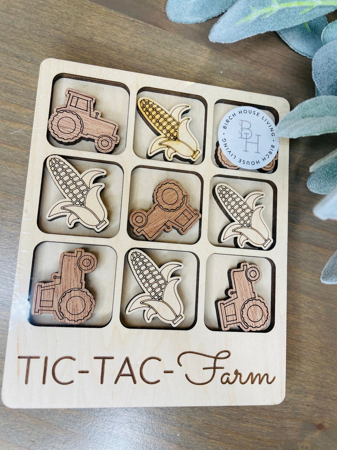 Tic-Tac-Toe Farm Game (Corn + Tractor)