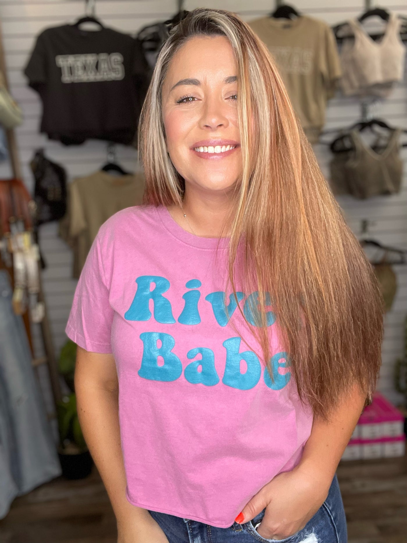 RIVER BABE PUFF PRINT (Pink)