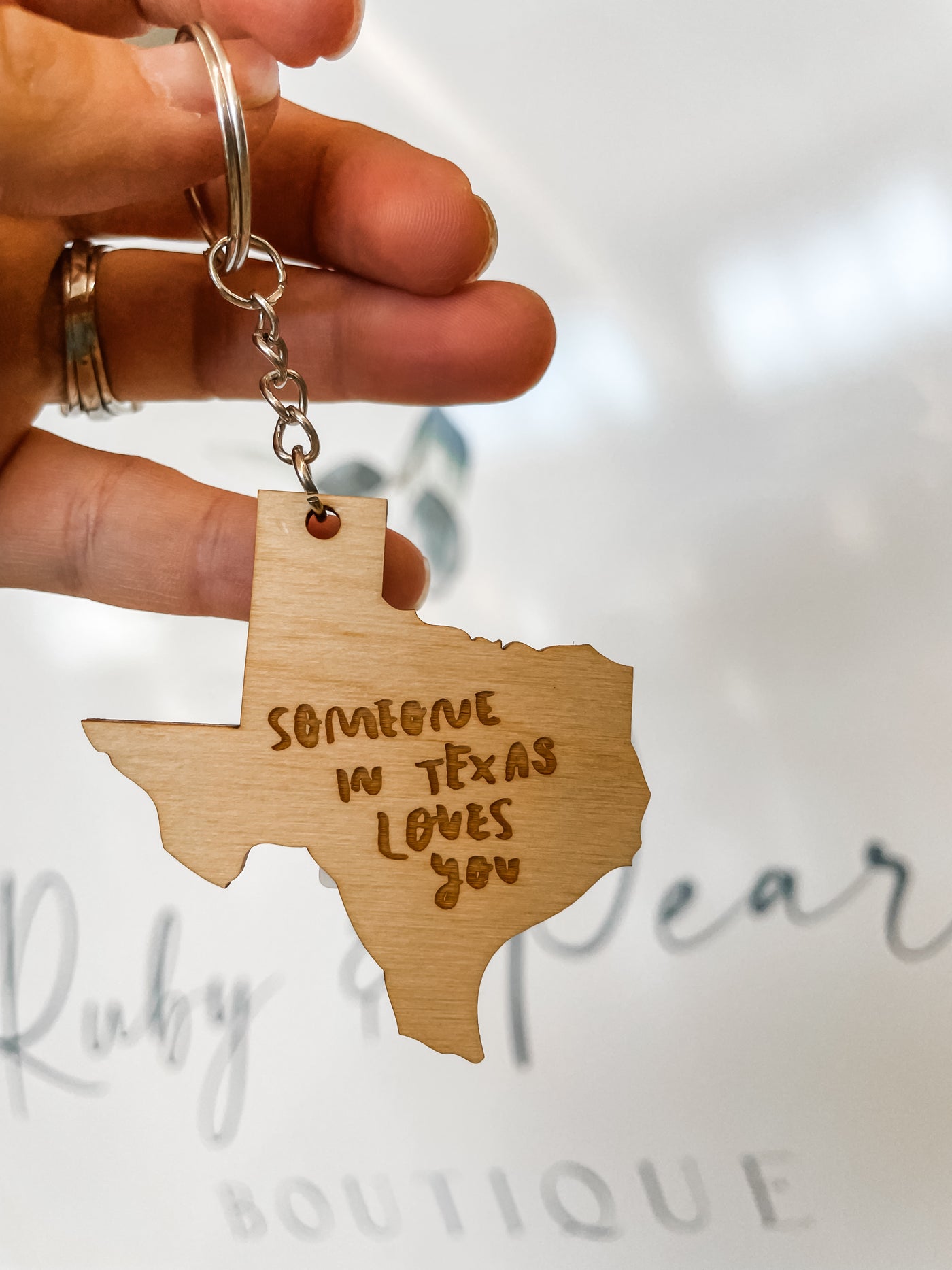 Someone in Texas Loves You Keychain