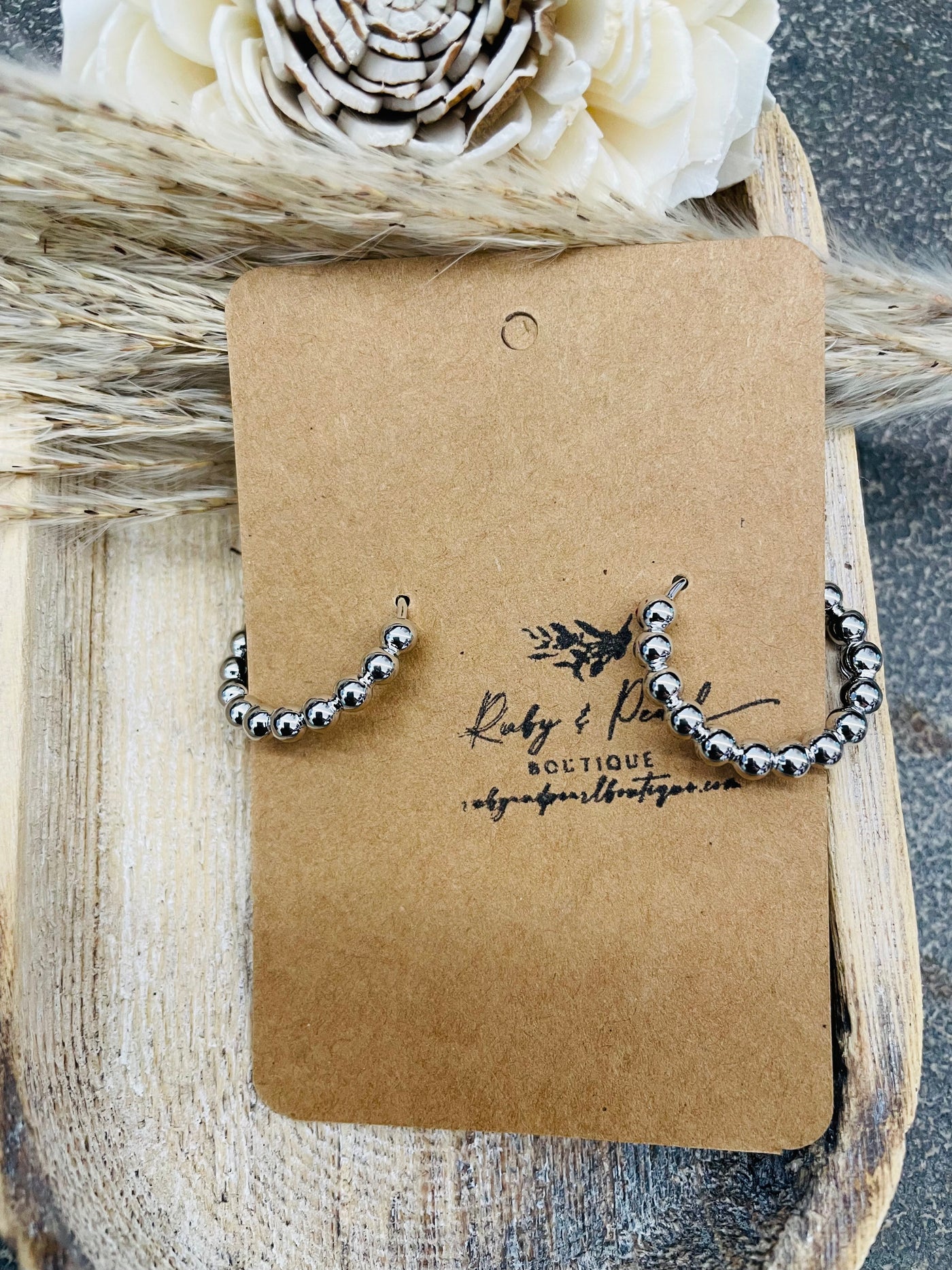 The Studded Silver Hoops