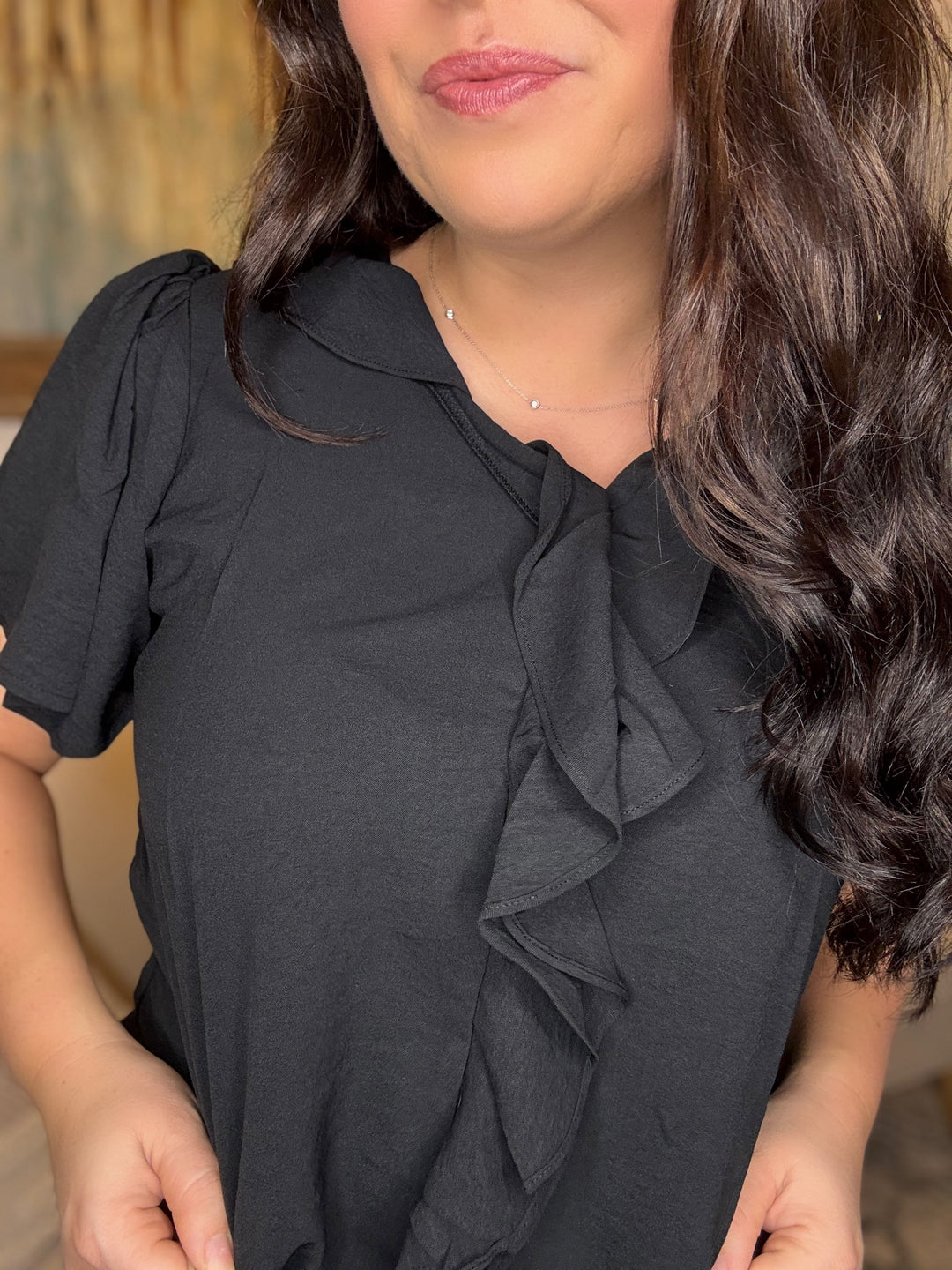 The Black Ruffle Top – Ruby & Pearl Boutique The Black Ruffle Top – Ruby & Pearl Boutique