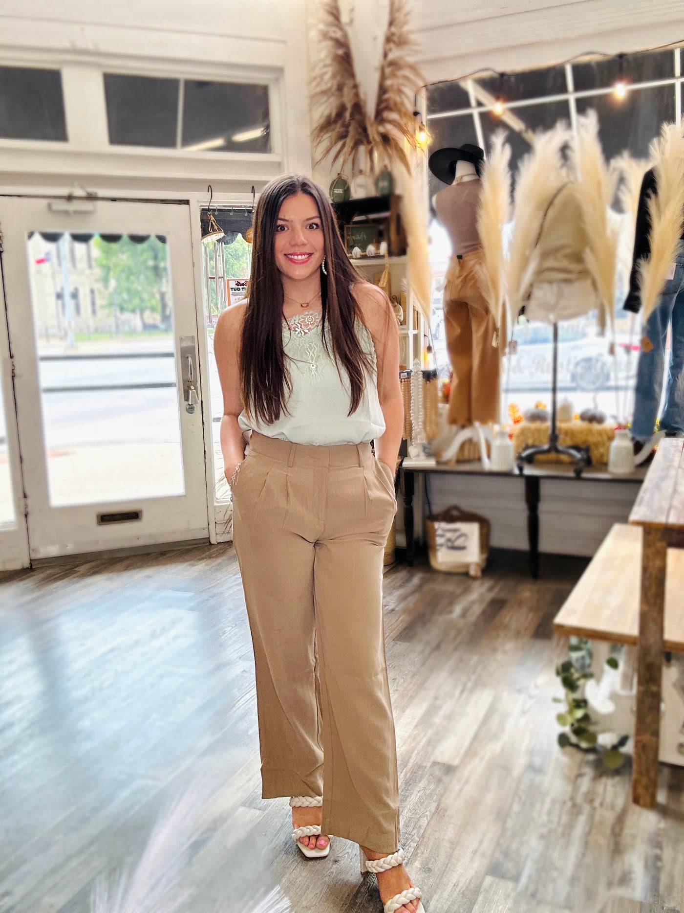 Talking Business Pants- Taupe