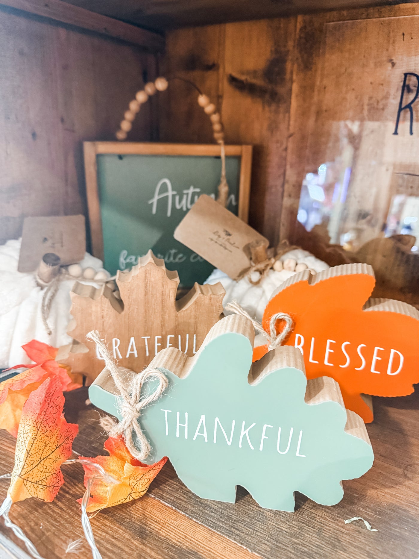 Wood Fall Sitters (Thankful, Grateful, Blessed)