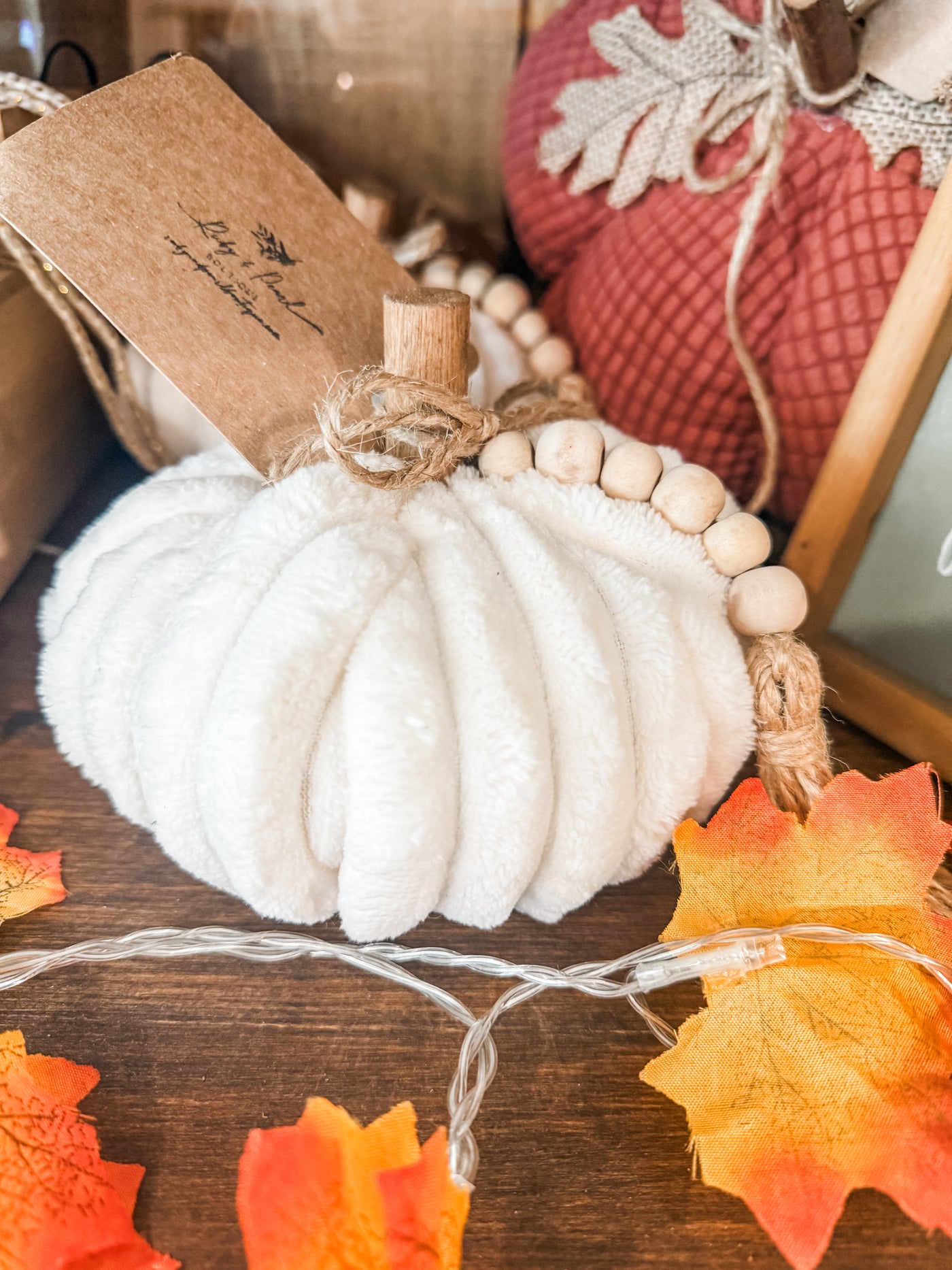 Cream Ribbed Pumpkin