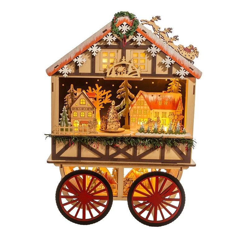 18.9" Musical Wagon Santa Village-Ruby & Pearl Boutique