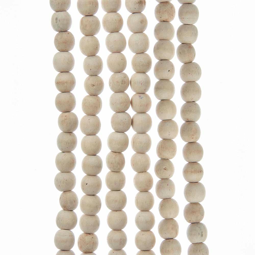 9' Natural Wood Bead Garland-Ruby & Pearl Boutique