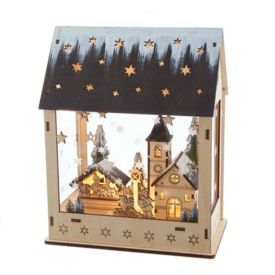 9.5" Wooden Light Up House-Ruby & Pearl Boutique