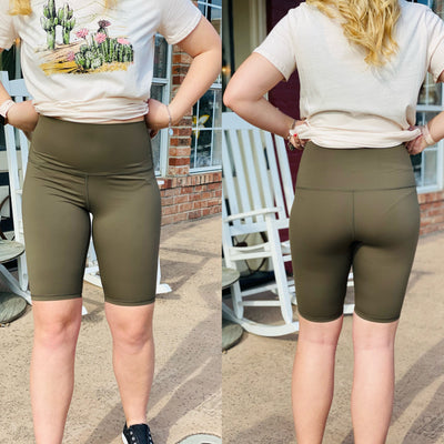 Best Ever Biker Shorts (Moss)-Ruby & Pearl Boutique