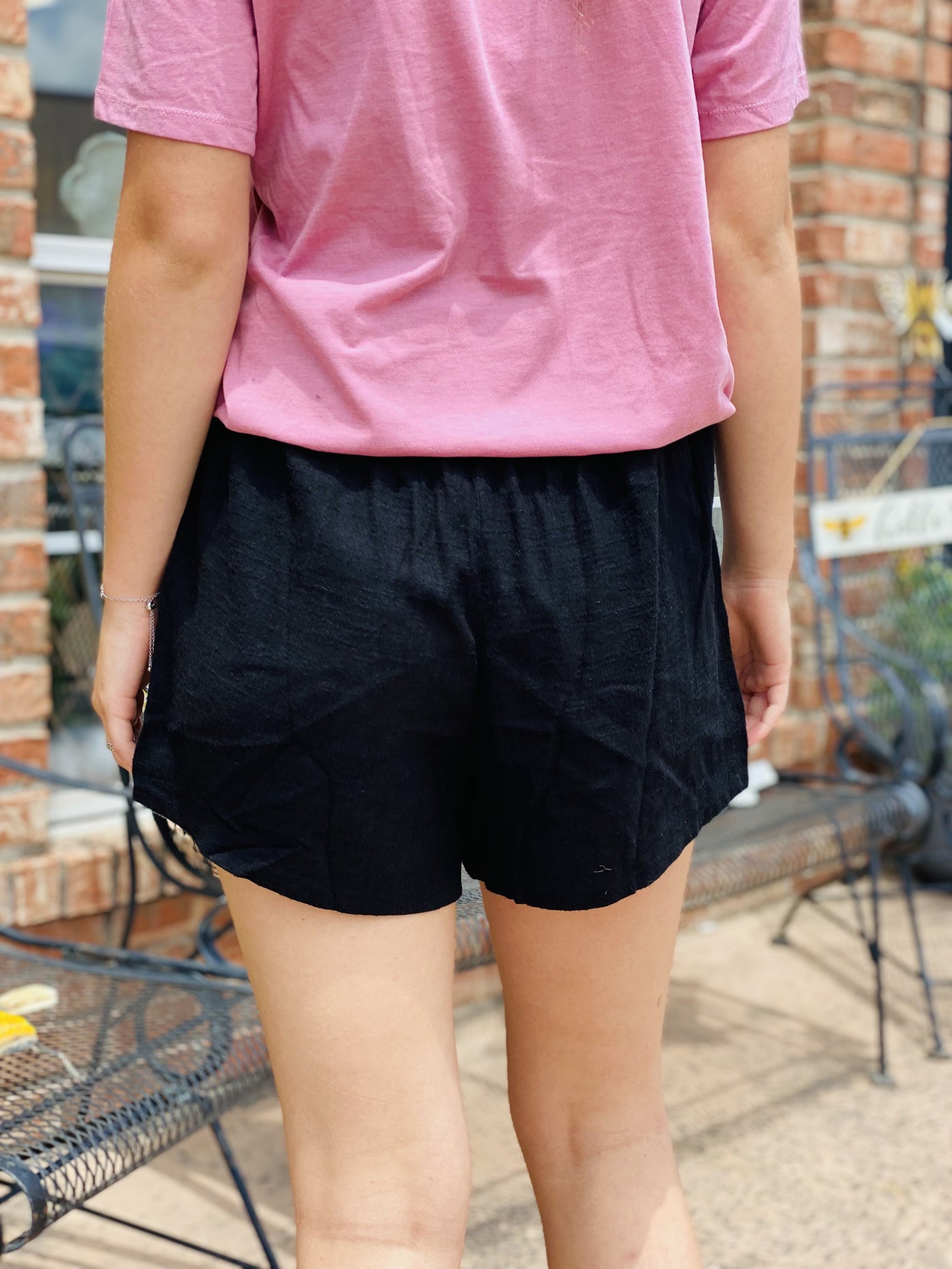 Braylie Black Shorts-Ruby & Pearl Boutique