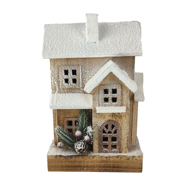 Brown Frosted Two-Story Lighted House-Ruby & Pearl Boutique