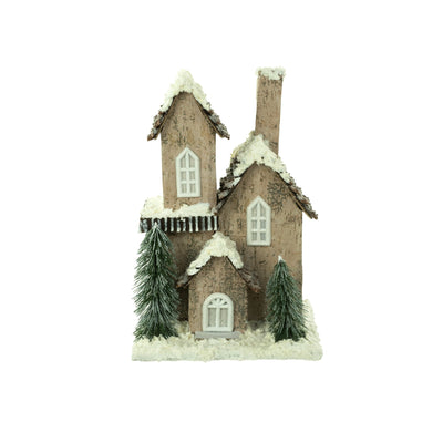 Brown Snowy Rustic LED House-Ruby & Pearl Boutique