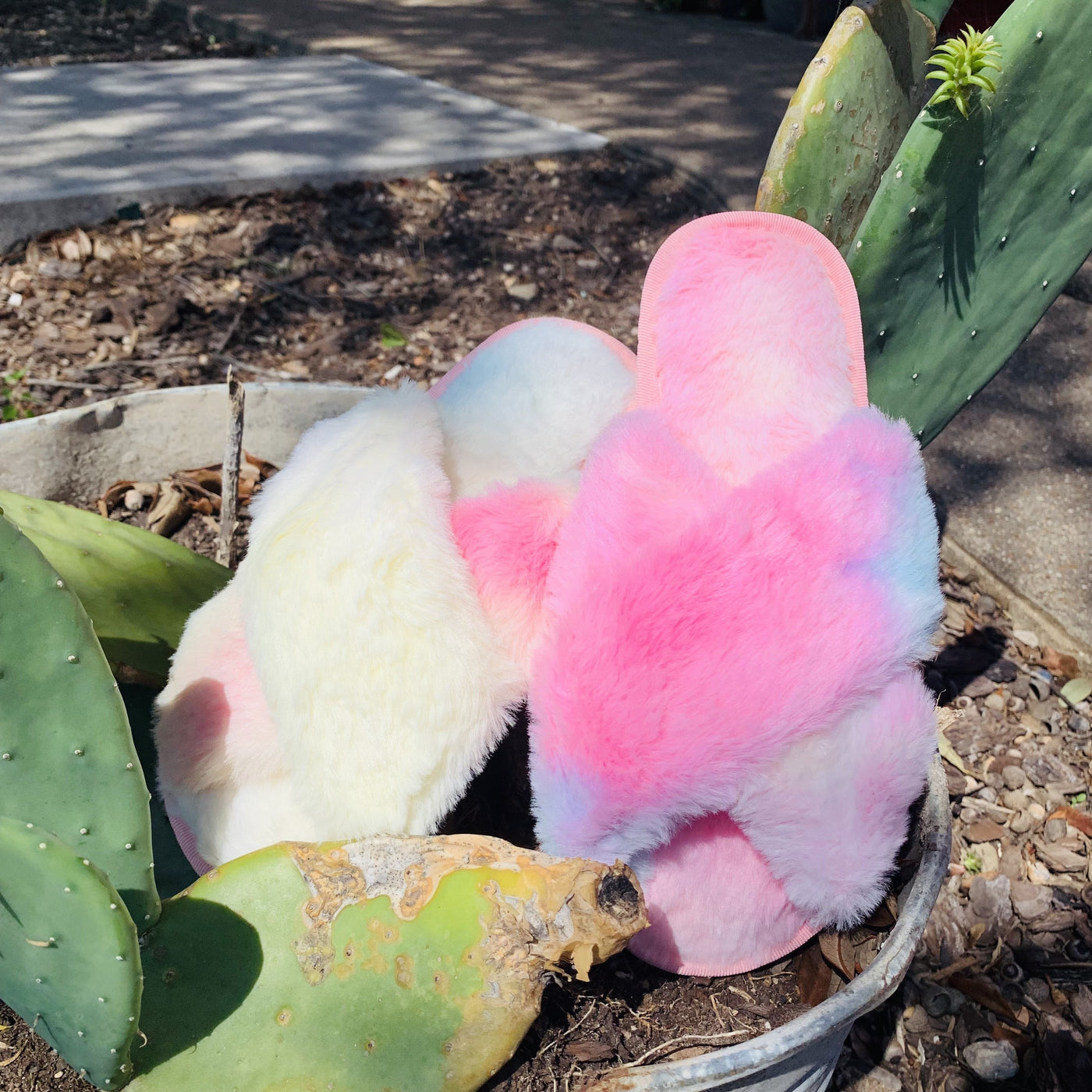 Cotton Candy Slippers (Pink)-Ruby & Pearl Boutique