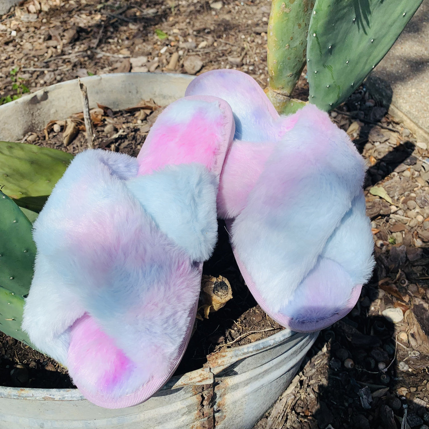 Cotton Candy Slippers (Purple)-Ruby & Pearl Boutique