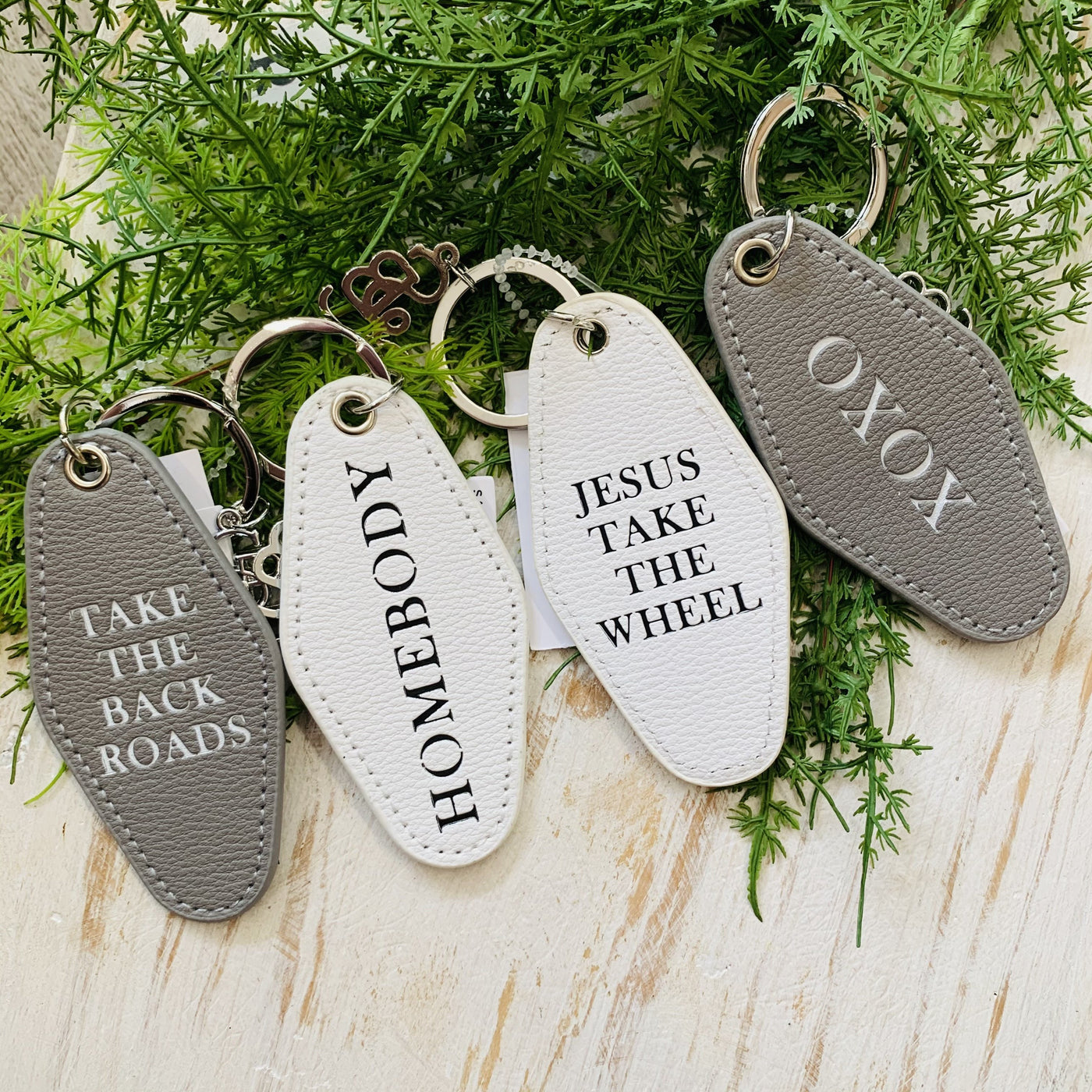Farmhouse Style Leather Keychains-Ruby & Pearl Boutique