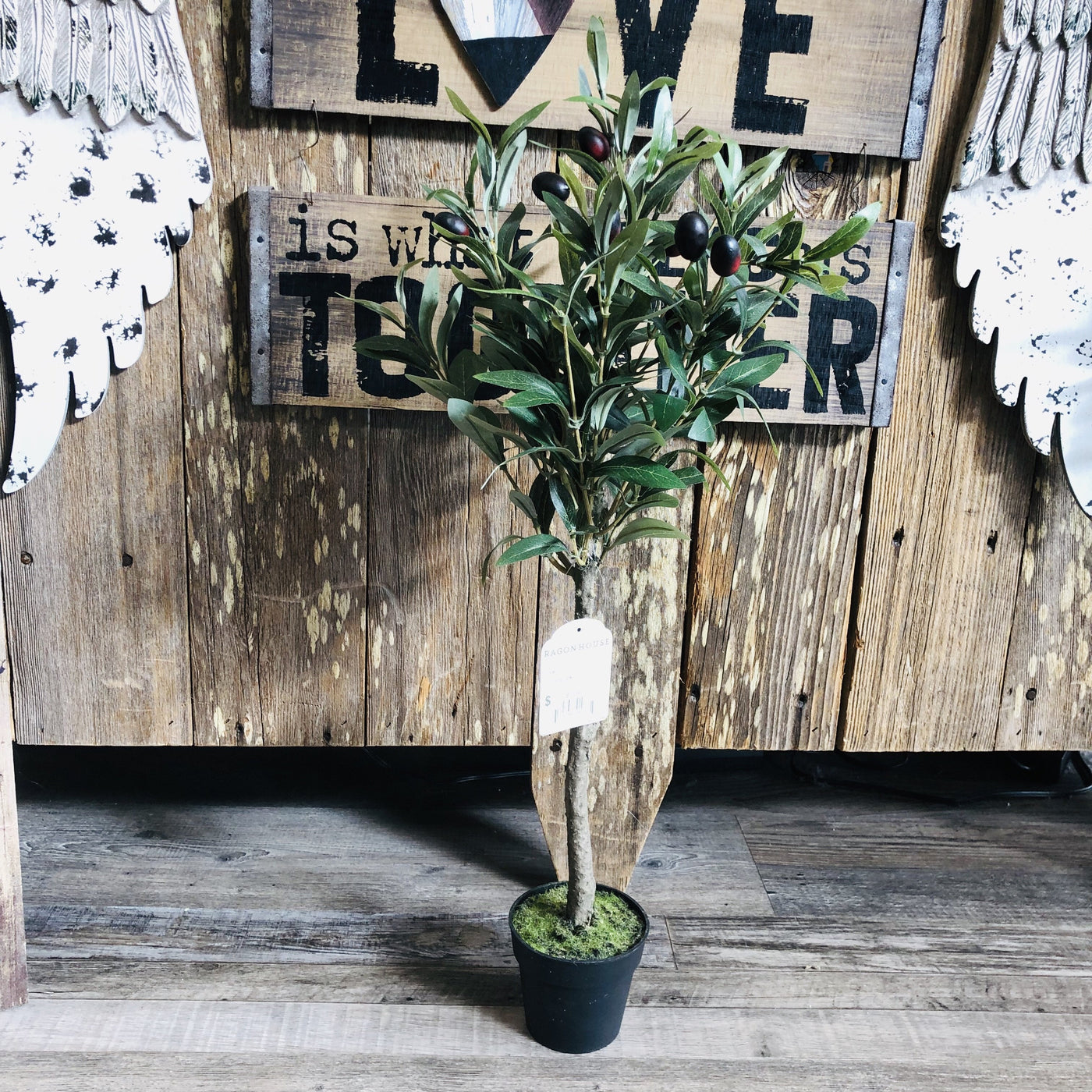 Farmhouse Tall Olive Plant (26")-Ruby & Pearl Boutique