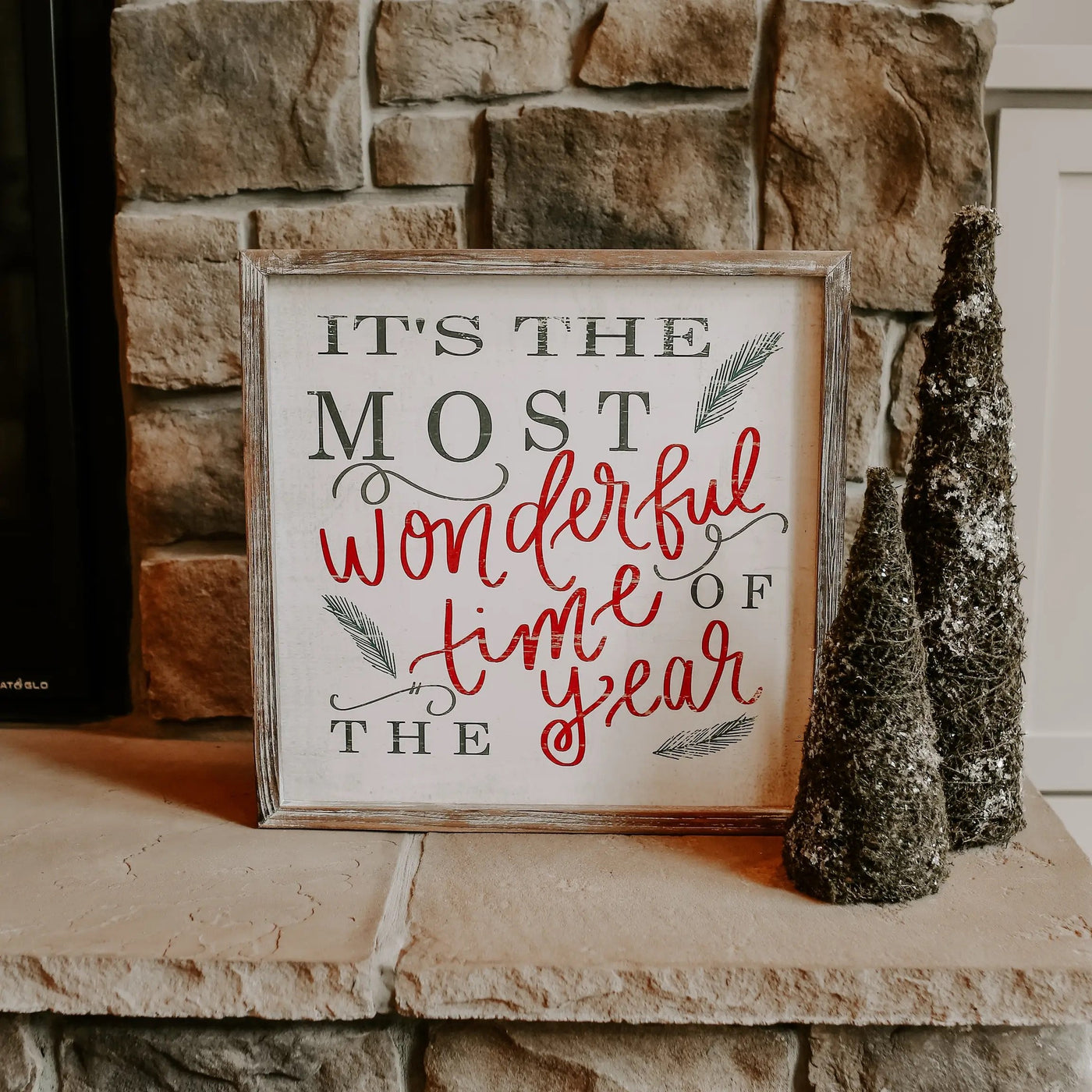It's The Most Wonderful Time Of The Year Wood Sign 18x18-Ruby & Pearl Boutique