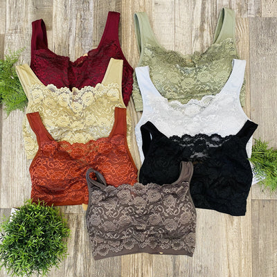 Lace Padded Bralettes (Several Colors and Sizes!)-Ruby & Pearl Boutique
