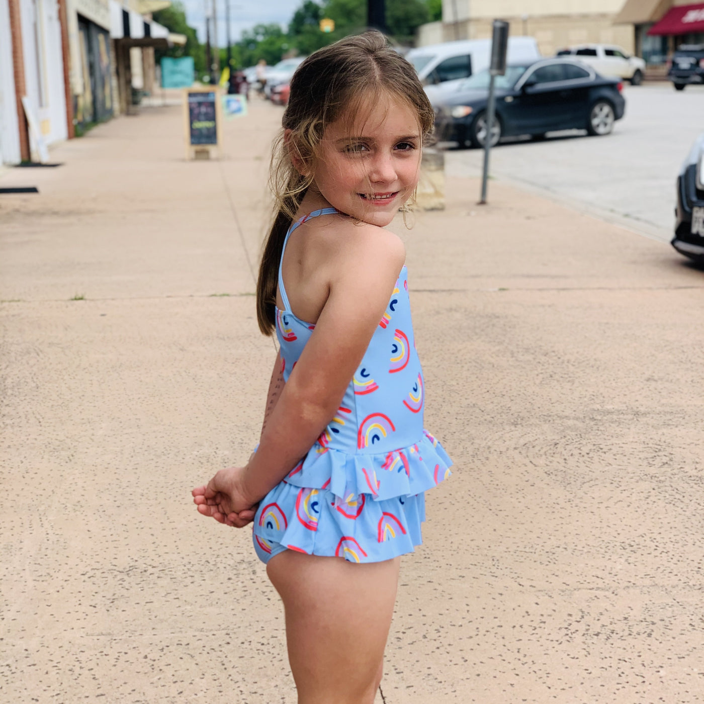 Little Miss Rainbow Swimsuit-Ruby & Pearl Boutique