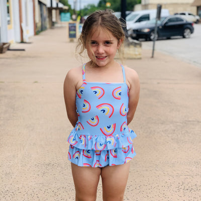 Little Miss Rainbow Swimsuit-Ruby & Pearl Boutique