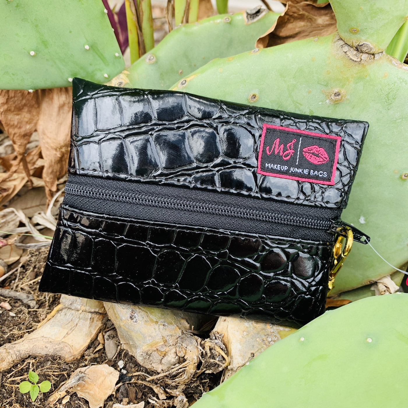 "Midnight Gator" Micro Make-up Junkie™ Bags-Ruby & Pearl Boutique