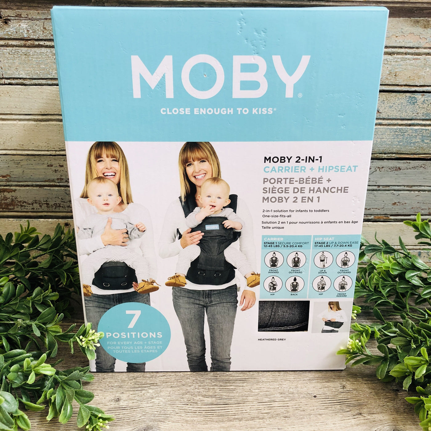 Moby 2-in-1 Hip Seat & Carrier - Grey-Ruby & Pearl Boutique