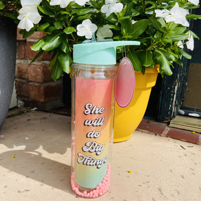 She Will Do Big Things Water Bottle-Ruby & Pearl Boutique