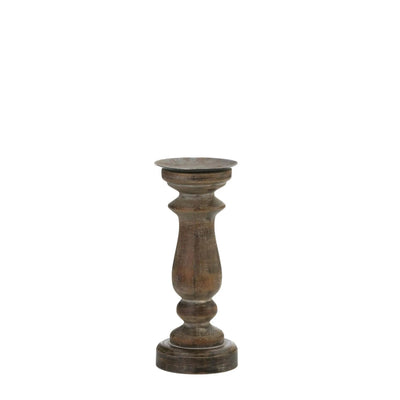 Short Antique Style Wooden Candleholder-Ruby & Pearl Boutique