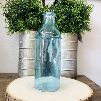 Simply Soft Blue Glass Bottle (8")-Ruby & Pearl Boutique