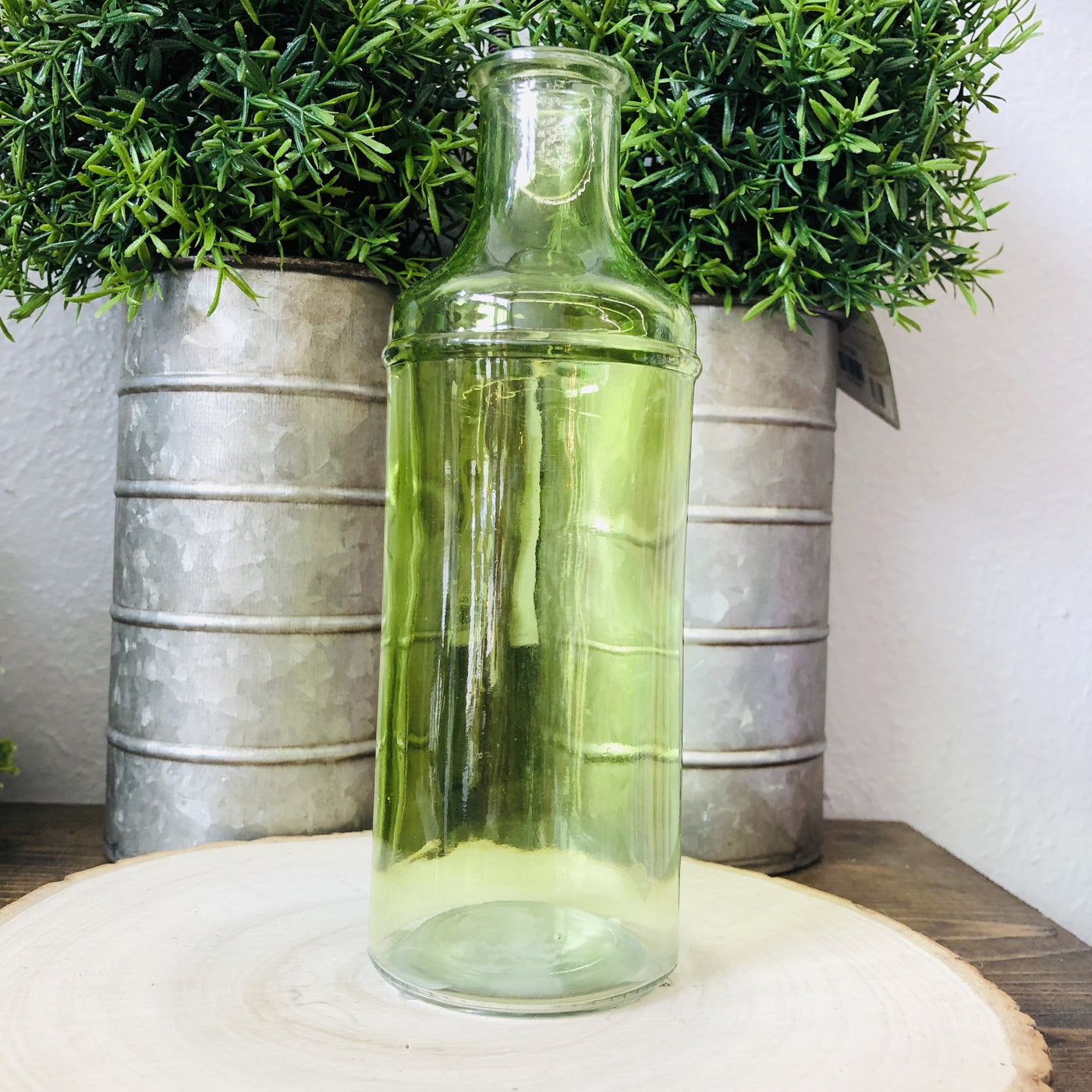 Simply Soft Green Glass Bottle (8")-Ruby & Pearl Boutique