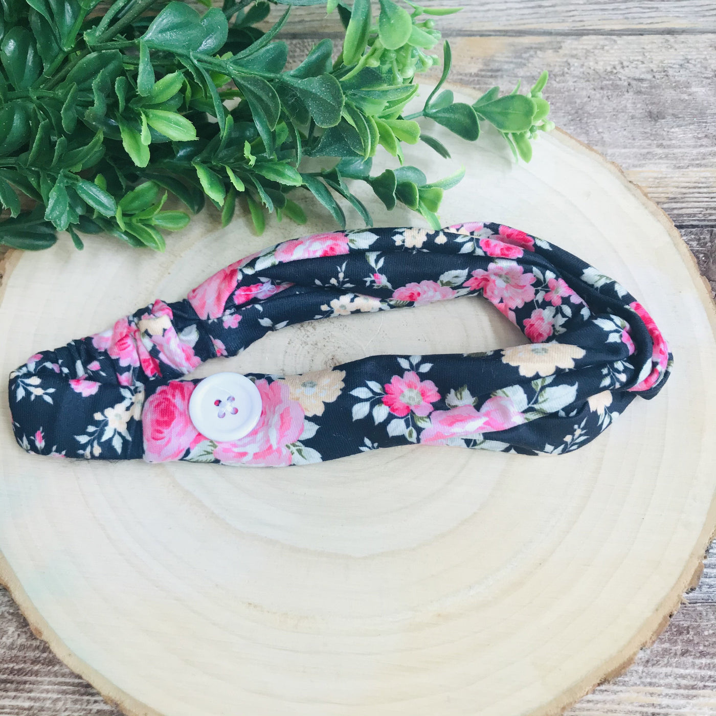 Stretchy Buttoned Headbands-Ruby & Pearl Boutique