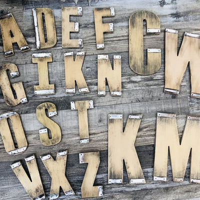 Tan Rustic Letters-Ruby & Pearl Boutique