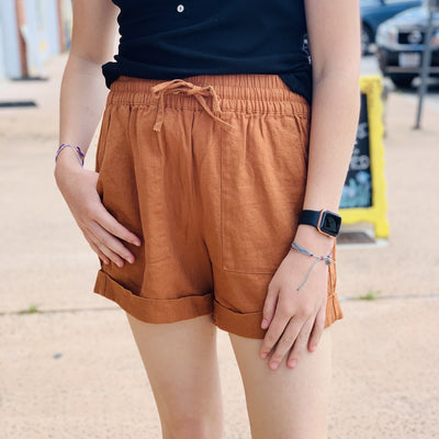 The Riley Shorts (Almond)-Ruby & Pearl Boutique