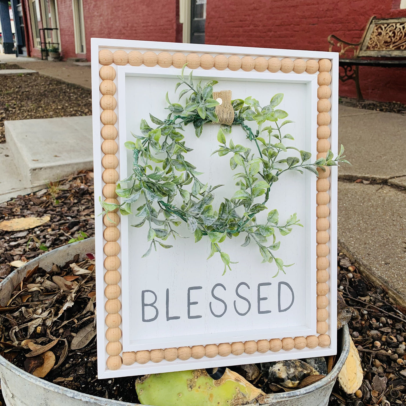 Wood Framed "Blessed" Sign-Ruby & Pearl Boutique