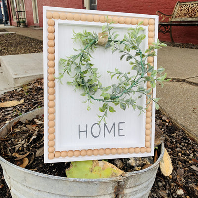 Wood Framed "Home" Sign-Ruby & Pearl Boutique