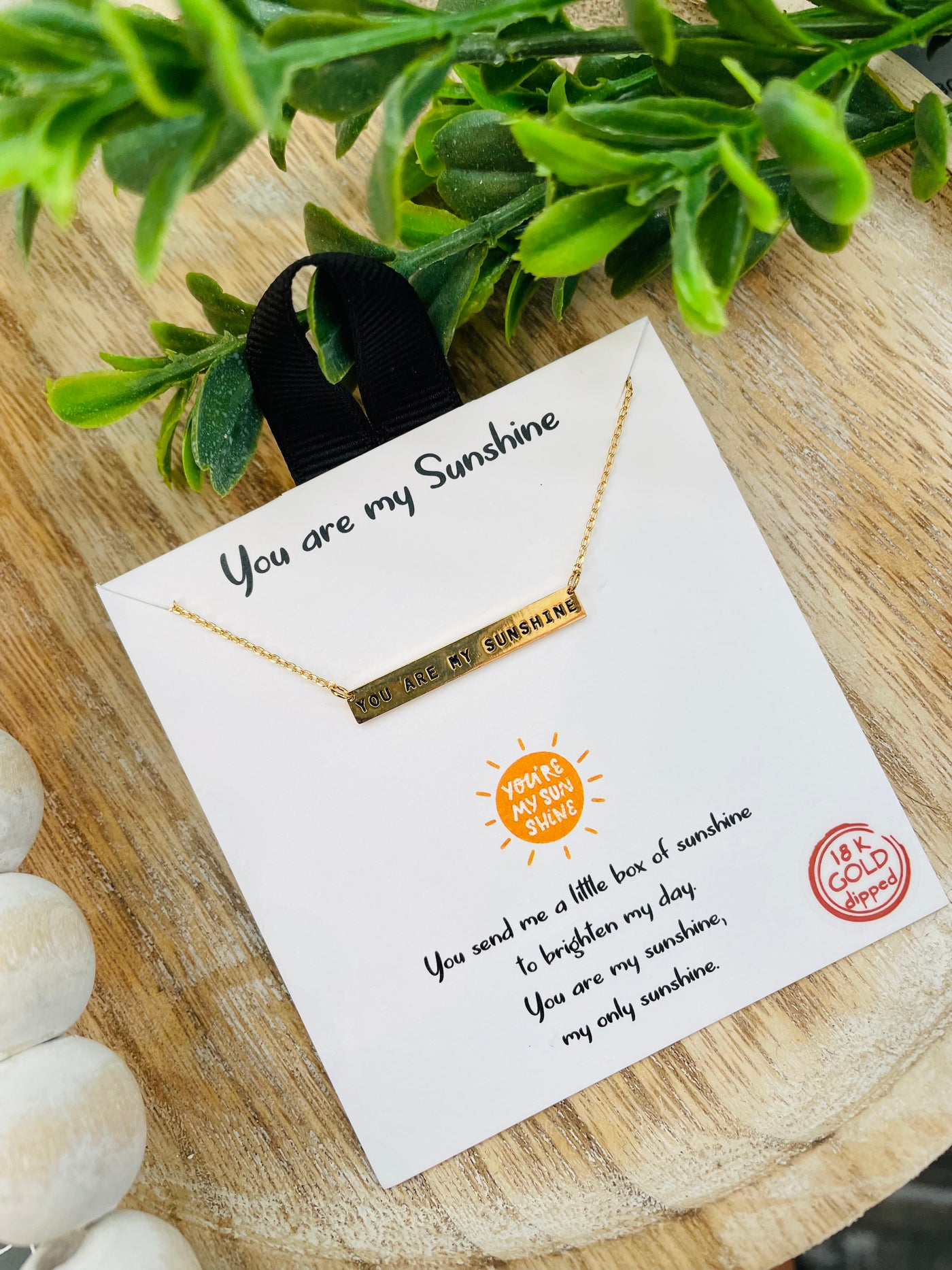 You Are My Sunshine Necklace (Gold or Silver)