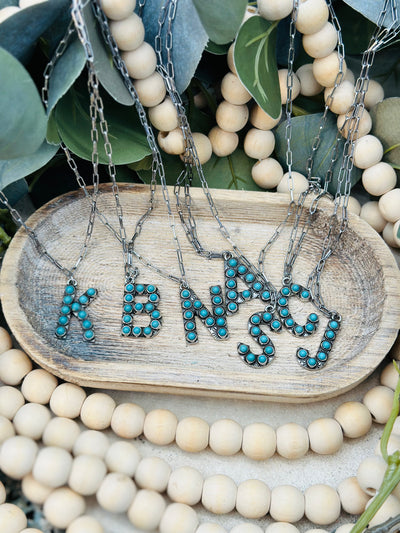 Texan Turquoise Initial Necklace